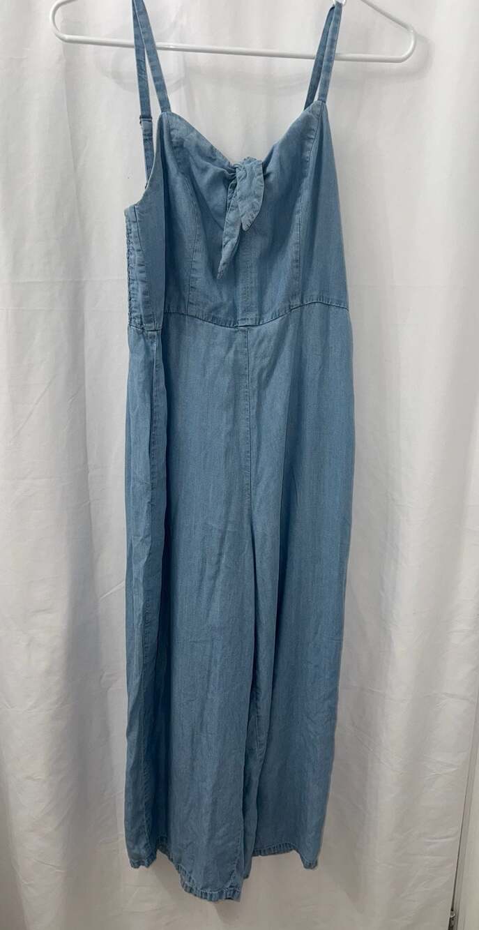 Old Navy Sleeveless Tie-Front Chambray Jumpsuit